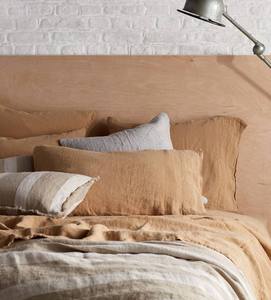 Parure de lit en lin marron rosé style bohème chic, taille Queen, 200 fils, avec taies d'oreiller douces, couette Donna, literie confortable pour mariage et hôpital - Product Image 1