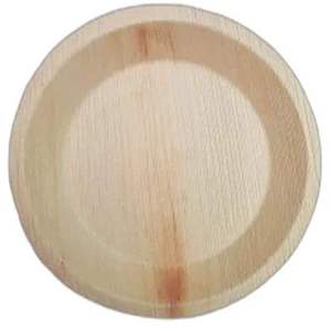 Assiette jetable JKD pour les fêtes, la restauration et les événements, ronde, naturelle, biodégradable - Product Image 1