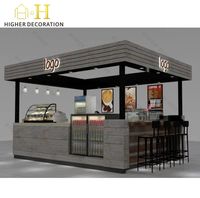 Meubles de boutique de cafés haut de gamme, station à café murale pratique et kiosque à jus de fruits tendance, y compris un kiosque alimentaire