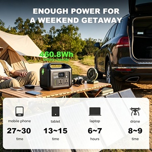 Power Bank Portatile Leggero da 500W per Esterni, Ricarica con Pannello Solare, Inverter a Onda Sinusoidale Pura, Batteria LiFePO4 da 460.8Wh, SUPSRSAFE - Product Image 2