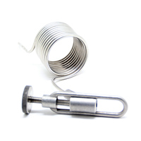 Válvula de Espuma Sanitaria de Acero Inoxidable SS304 con Diez Anillos, Tipo Pigtail Coil, Tamaño 1.5'', 10 Voltas, Superficie Brillante, 1 Año de Garantía