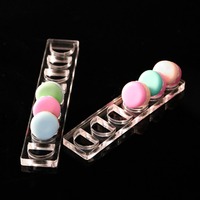 Support d'organisation pour biscuits en acrylique blanc à 6 trous, plateaux de présentation pour macarons rainurés pour pâtisserie