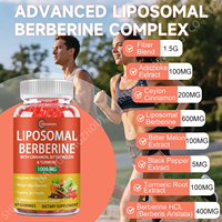 Compléments de berbérine liposomale à marque privée OEM, gommes sans sucre, soutien métabolique, antioxydant, santé intestinale, pour adultes (2)