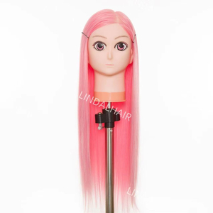LINDALHAIR Tête de mannequin de cheveux Tête de poupée en cheveux synthétiques personnalisée pour enfants-Couleurs variées, jouet <span class=keywords><strong>d</strong></span>'entraînement à la coiffure pour petites filles - Product Image 6