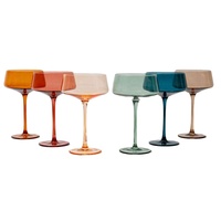 Copa de Martini SUNYO Multi Hue Ultra Delgada, Elegante y Colorida, para Cocina, Comedor, Bar y Restaurante