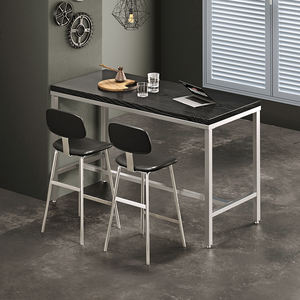 Taburete de Bar de Estilo Industrial con Respaldo Tapizado, Estructura de Hierro, Uso Comercial Duradero - Product Image 3