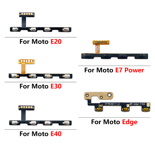 Mobile Phone Power Volume Button Flex Cable for Moto E20 E30 E40 E6s E7i E7 Power E6 Plus E5 Play Go Power Switch On/Off Button