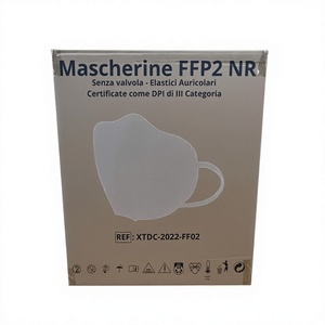 Masques faciaux jetables FFP2 certifiés CE EN149, 5 couches de tissu non tissé anti-poussière en filtre microfilé, avec pince-nez ajustable pour les professionnels de la santé - Product Image 4