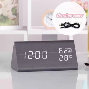 Fábrica Atacado Inteligente De Madeira Thermo-Higrômetro Despertador: 3 Alarmes, Cores LED, Impressão Do Logotipo/Gravura Personalizado Tamanho/Material - Product Image 5