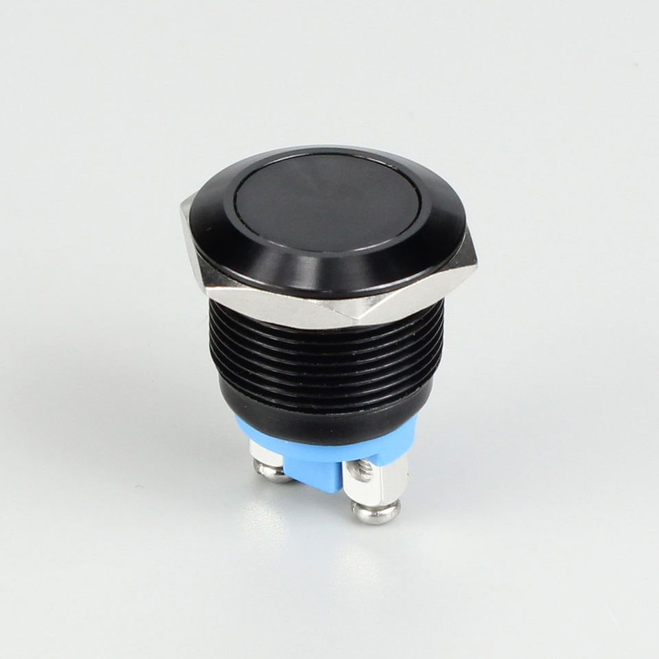 19MM Metal Push Button Switch ON-OFF Flat Button Push Switch 2Pin Momentary Push Button Switches with Screw Terminal