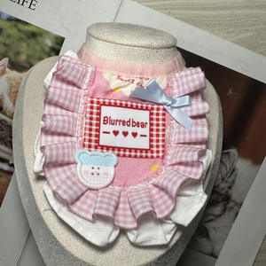 귀여운 테디 베어 개 스카프 턱받이 애완 동물 의류를위한 고양이 기능이있는 여름 장식 애완 동물 침을 흘리는 턱받이 - Product Image 4