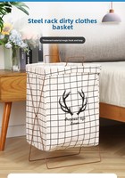 Grand panier à linge pliable en tissu imperméable et panier à vêtements sales, sac de rangement pour salle de bain
