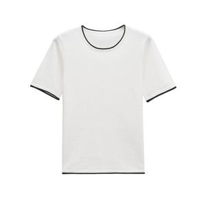 Marca de Ropa ZA 2026, Nueva Colección Primavera, Suéter Corto de Mujer con Logotipo Vintage, Anti-UV, Antiarrugas, de Poliéster Tejido con Cuello en Contraste - Product Image 1