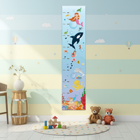 Autocollant mural en feutre sur mesure pour enfants, tableau de croissance amovible en feutre uni avec surface d'écriture effaçable à sec