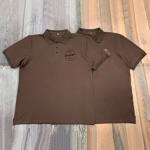 Jersey de algodón de Color sólido para hombre de alta calidad bordado de marca personalizada ropa de negocios Formal suave transpirable para camisetas de cuello - Product Image 1