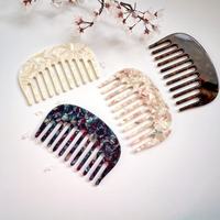 Peigne à cheveux vintage en acétate de cellulose fait main, à dents larges, démêlant, antistatique, portable, pour voyage, beauté