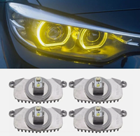 Module LED Angel Eye jaune et blanc 63117398766 pour phare et feux de jour, compatible avec les séries 3 F30 F35 2012-2015