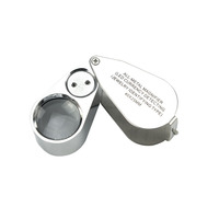 NO.9890 40X 25mm Mini Folding Diamond Loupe , Led Currency Detecting Magnifying Glass