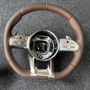 Volante Deportivo de Fibra de Cuero para Mercedes-Benz, para Modelos W221, W205, W212, W213, B 300 <span class=keywords><strong>AMG</strong></span>, A45, LA45, <span class=keywords><strong>63</strong></span>, W204, X5, X3, <span class=keywords><strong>GL</strong></span> - Product Image 1