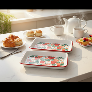 En gros : Plateau émaillé, Plat <span class=keywords><strong>de</strong></span> cuisson, Assiette à fruits, Assiette à noix, Assiette à dîner, Assiette à motifs végétaux chinois, Émail sous-glaçure, Résistant aux hautes températures - Product Image 3