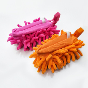 Electrostatic <b>Duster</b> Microfiber Chenille Car Cleaning <b>Duster</b> Orange Color With Zipper Design - Product Image 2