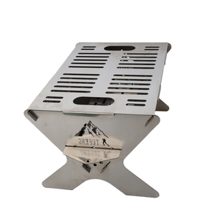 Outdoor Stainless Steel Charcoal &amp; Wood Fire Barbecue <strong>Grill</strong> With Gloves &amp; Hook For Camping And Kitchen Use - Product Image 1