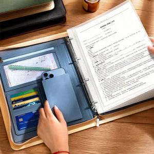 Promo Gifts Custom Logo A4 Business Leather Professional Padfolio Organizer Zippered Resume <b>Portfolio</b> <b>Folder</b> Binder - Product Image 3