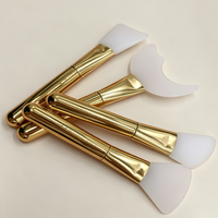 Outils de soin de la peau en silicone : applicateur de masque de boue pour le nettoyage du visage, spatule à masque, cuillère à mélanger les masques de boue, brosse en silicone souple
