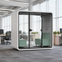 Cabine de réunion insonorisée mobile, modulaire, pour plusieurs personnes, avec structure en aluminium, espace de travail moderne