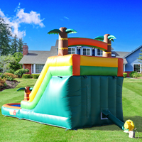 Toboggan gonflable en PVC de qualité commerciale pour fêtes en extérieur, toboggan aquatique gonflable sec et humide avec grande piscine à éclaboussures et souffleur