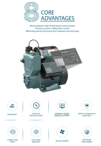 Pompe à eau auto-amorçante intelligente Grandfar 600W 3m³/h 44m Maxhead OEM AS600E à haute aspiration et surpression - Product Image 4