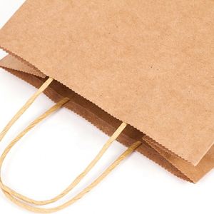 Bolsas de Papel Kraft para Compras de Regalos de Lujo Ecológicas al por Mayor de Fábrica KM OEM con Logotipo Personalizado e Impresión Flexográfica - Product Image 4