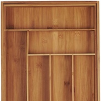 Organisateur de tiroir de cuisine extensible en bambou personnalisé pour ustensiles et couverts