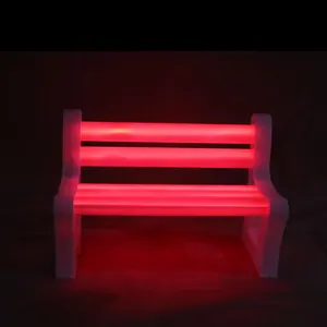 빛나는 의자 벤치 RGB 조명 변경 수영장 측 칵테일 휴식 벤치 장식 바 야간 램프가있는 레저 시트