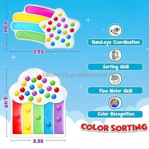 ของเล่นบีบเสริมพัฒนาการแบบมอนเตสซอรี่สำหรับเด็กเล็ก ทำจากพีวีซี ช่วยผ่อนคลาย พัฒนาทักษะกล้ามเนื้อมัดเล็ก เหมาะสำหรับการเดินทาง ของเล่นเสริมสมาธิ - Product Image 2