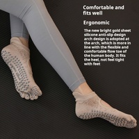 Chaussettes de Pilates à bout ouvert en maille rose avec points antidérapants en silicone, coupe basse, cinq doigts, pour femmes, studio