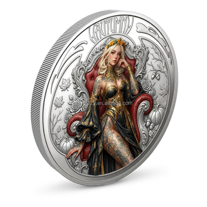Vier Seizoenen Godin Uitdaging Souvenir Munt 1oz Koperen Ronde Muntjes Kleurrijk Verzilverd - Product Image 4