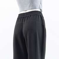 Pantalon de yoga à taille haute avec cordon de serrage, coupe droite, ample et large, long
