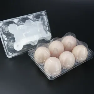 manufacture disposable blister turkey best egg crate packaging 6 holes pvc chicken egg trays plastic egg box