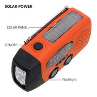 Radio d'urgence portable XSY-088 AM/FM avec batterie rechargeable 2000mAh, chargeur solaire à manivelle, lampe torche LED, fonction SOS