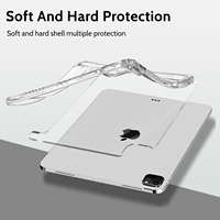 Étui antichoc à fermeture automatique ultra-transparent en cristal pliable en trois parties pour tablette iPad Air 13 M4 2026 avec support pour stylet