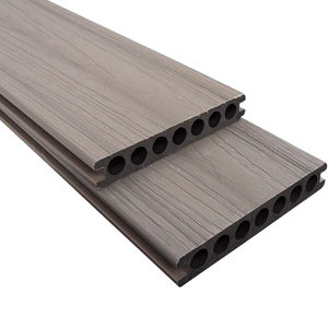 Wholesale Waterproof WPC <b>Decking</b> Panels Co-Extrusion Natural Wood Grain Square <b>Brushed</b> Anti-Slip Outdoor <b>Decking</b> - Product Image 1