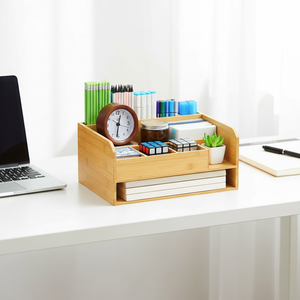 Organizer <span class=keywords><strong>da</strong></span> <span class=keywords><strong>Scrivania</strong></span> Multifunzionale in Bambù per Forniture d'Ufficio e Accessori <span class=keywords><strong>da</strong></span> <span class=keywords><strong>Scrivania</strong></span> - Vendita all'Ingrosso - Product Image 5