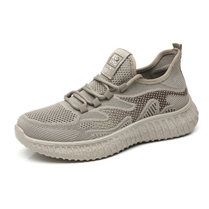 Zapatos Casuales de Malla Tejida Beige para Hombre, Ligeros, Transpirables, Sin Cordones, Cómodos para Caminar, Correr y Hacer Deporte al Aire Libre - Product Image 5