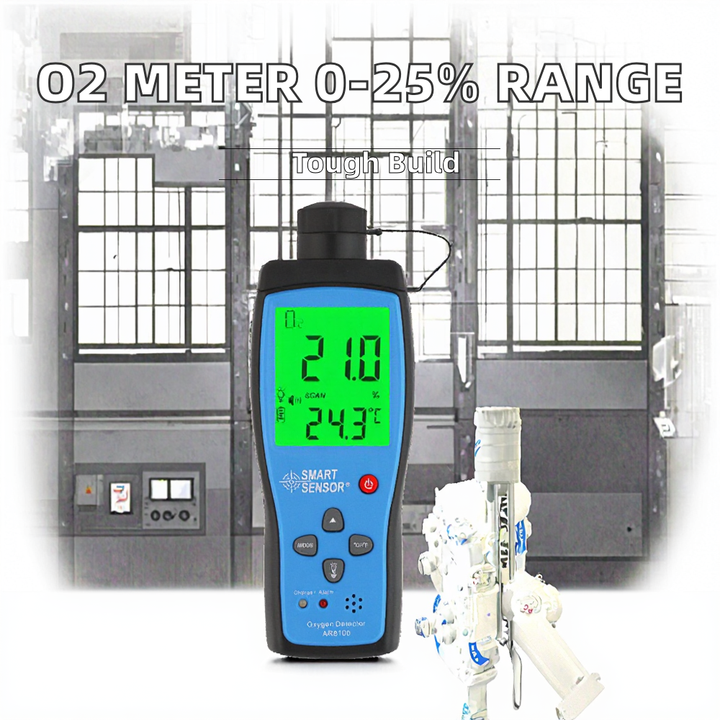 Digital O2 Meter Oxygen Tester Analyzer Handheld 0-25% Range Gas ...