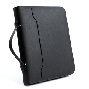 Porte-documents multifonction A4 en PU avec anneaux, organiseur de bureau, bloc-notes, pochette à fermeture éclair, sac à documents portable, cadeau d'affaires personnalisé - Product Image 6