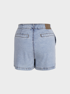Jupe Courte en Jean Droite Taille Haute Sexy pour Femme, Respirante, Délavée et Froncée, Idéale pour l'Été et le Style Quotidien Streetwear – Vente en Gros - Product Image 4