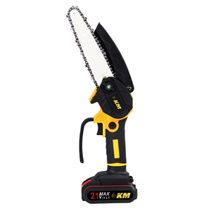 Km Mini 6-Inch Rechargeable Chainsaw 21V Brushed Motor Battery Powered Outdoor Logging <b>Saw</b> - Product Image 4