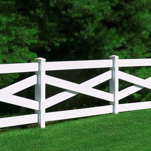 Recinzione in Plastica per Ranch, Steccato per Fattoria di Cavalli, Recinzione Rurale con Pali e Traverse, Ecologica in PVC Co-estruso - Product Image 3