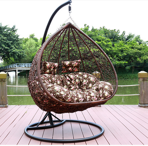 Modern Outdoor Double Patio Swing Chair Rattan <strong>Hammock</strong> Waterproof Cushion Iron Aluminum <strong>Frame</strong> <strong>for</strong> Garden Courtyard Villa Hotel - Product Image 1
